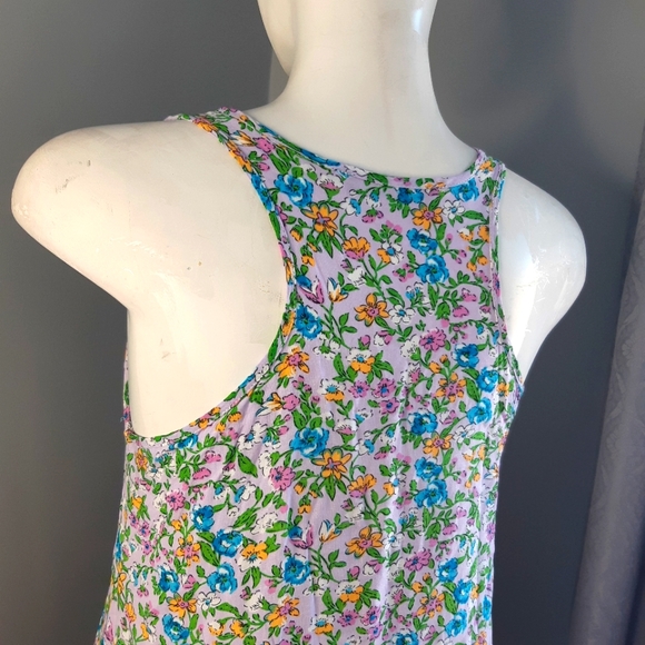 Janet Paris floral ruffle and button tank top with lace overlay size small - Picture 8 of 13